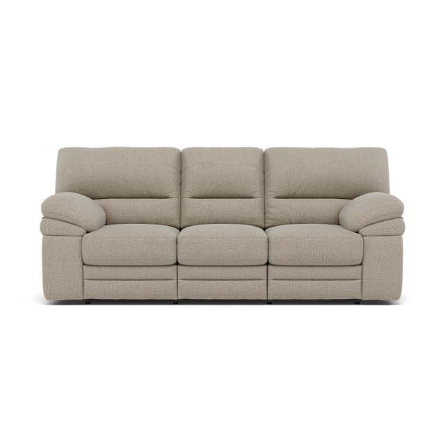 Gino 3 Seater Recliner Sofa - 3 Seater Manual Recliner Sofa F8 - Manual Recliner - Hopsack Linen 70004 - image 1
