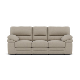 Gino 3 Seater Recliner Sofa - 3 Seater Manual Recliner Sofa F8 - Manual Recliner - Hopsack Linen 70004