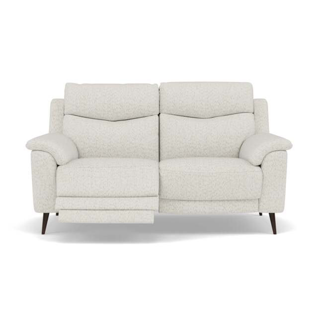 Revel 2 Seater Recliner Sofa - 2 Seater Sofa with 2 Power Recliners Fabric - Power Recliner with USB - FAB-LKV - 18 FROST - image 1