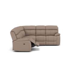 Galaxy Corner Recliner Sofa - Combination 3 2 Corner 2 with 2 Power Recliners Fabric - Left Hand Facing - Power Recliner with USB - FAB-MEG-51  DK TAUPE - thumbnail 3