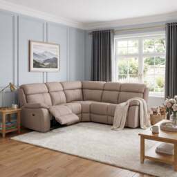 Galaxy Corner Recliner Sofa - Combination 3 2 Corner 2 with 2 Power Recliners Fabric - Left Hand Facing - Power Recliner with USB - FAB-MEG-51  DK TAUPE - thumbnail 2