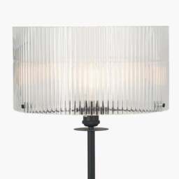 Clara Ribbed Glass Black Metal Round Floor Lamp - Clara Ribbed Glass Black Metal Round Floor Lamp - thumbnail 2