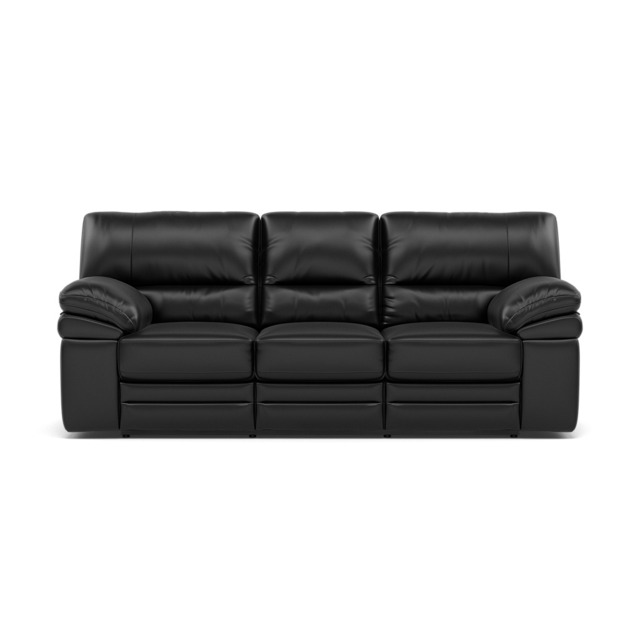Gino 3 Seater Recliner Sofa - 3 Seater Manual Recliner Sofa Cat 60 - Manual Recliner - Cat-60/22 Montana Jet Black - image 1