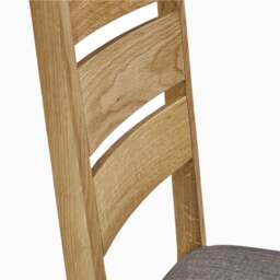 Bexley Pair of Ladderback Dining Chairs - Dining Chair Ladderback - Pair Oak - thumbnail 3