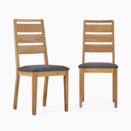 Bexley Pair of Ladderback Dining Chairs - Dining Chair Ladderback - Pair Oak