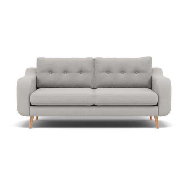 Phoebe 3 Seater Sofa - Large Sofa Standard Back Grade B - Plush Velvet Silver / Natural - image 1