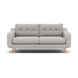 Phoebe 3 Seater Sofa - Large Sofa Standard Back Grade B - Plush Velvet Silver / Natural - thumbnail 1
