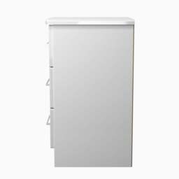Portland 3 Drawer Bedside Cabinet - 3 Drawer Bedside Cabinet - WGW - White Gloss & White - thumbnail 4