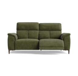Loma 3 Seater Recliner Sofa - 2.5 Seater Sofa with 2 Power Recliners USB Fabric - Power Recliner with USB - FAB-NTS - 16 OLIVE GREEN - thumbnail 1