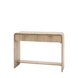Colonna Console Table - 2 Drawer Console Natural Mango Wood / Brass - thumbnail 5