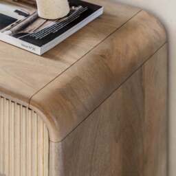 Colonna Console Table - 2 Drawer Console Natural Mango Wood / Brass - thumbnail 4