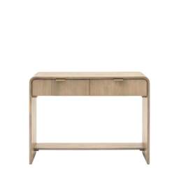 Colonna Console Table - 2 Drawer Console Natural Mango Wood / Brass - thumbnail 1