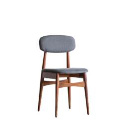 Barcelona Pair of Dining Chairs - Dining Chair - Pair Dark Wood / Grey - thumbnail 5