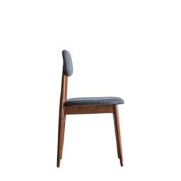 Barcelona Pair of Dining Chairs - Dining Chair - Pair Dark Wood / Grey - thumbnail 6