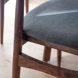 Barcelona Pair of Dining Chairs - Dining Chair - Pair Dark Wood / Grey - thumbnail 4