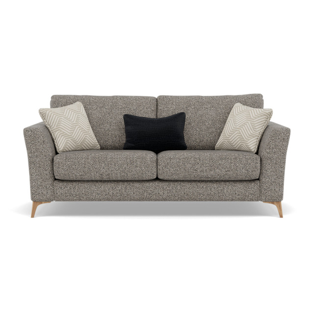 Chilton Small 3 Seater Sofa - 2.5 Seater Sofa Fabric - Light Feet / Barley Charcoal - image 1