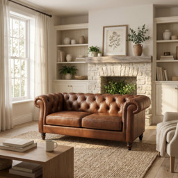 Violet 2 Seater Sofa - 2 Seater Sofa Vintage Leather - Feet: 150mm Legs Grey Oak / VINTAGE V-1986 Vintage Smoke Green - thumbnail 2