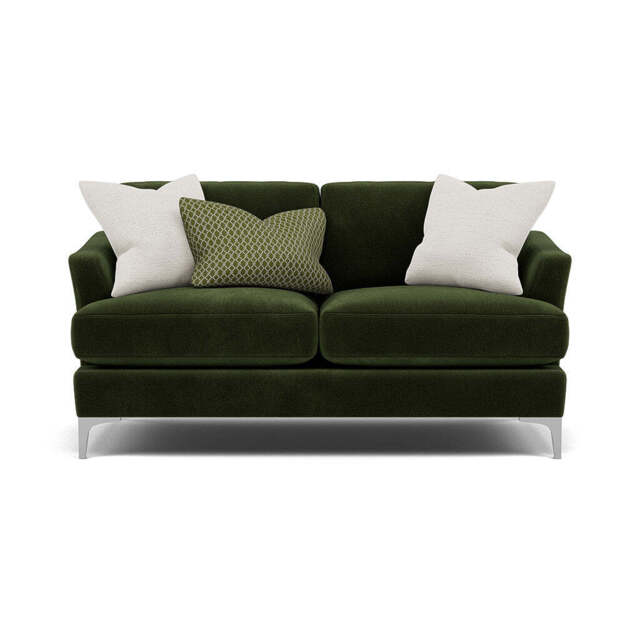 Tulip 2 Seater Sofa - 2 Seater Sofa Fabric - Pillow Pack 1 / Brushed Chrome - image 1
