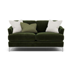 Tulip 2 Seater Sofa - 2 Seater Sofa Fabric - Pillow Pack 1 / Brushed Chrome - thumbnail 1