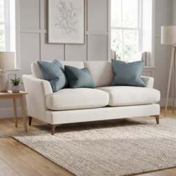 Tulip 2 Seater Sofa - 2 Seater Sofa Fabric - Pillow Pack 1 / Brushed Chrome - thumbnail 2