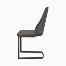 Celestia Dining Chair Dark Grey - Dining Chair Dark Grey Leather Look - thumbnail 3