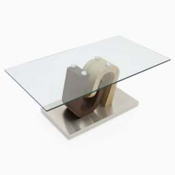 Atlas Coffee Table - Coffee Table Walnut/Stainless Steel/Clear Glass - thumbnail 4