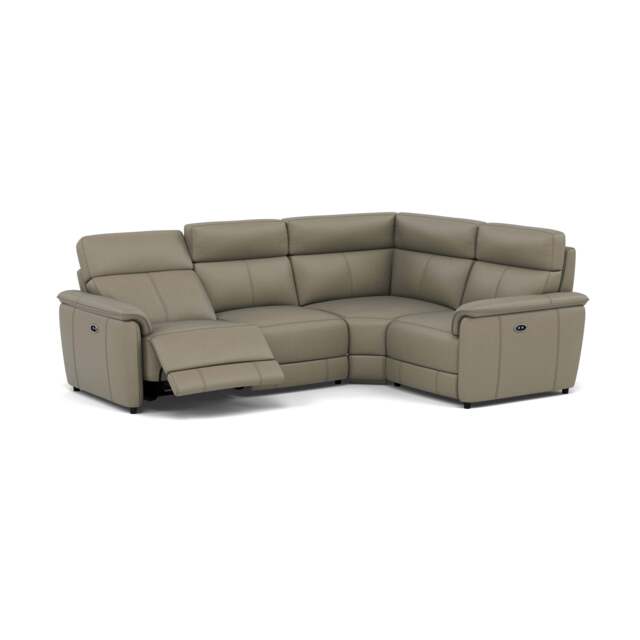 Orkney Small Corner Recliner Sofa - Combination 7 2.5 Corner 1.25 Power Cat 20S - Power Recliner with USB - BXS-039C PEBBLE - image 1