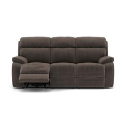 Galaxy 3 Seater Recliner Sofa - 3 Seater Sofa 2 Power Recliners Fabric - Power Recliner with USB - FAB-MEG-51  DK TAUPE - thumbnail 1