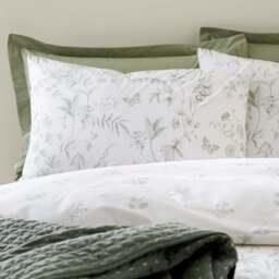 Bianca Thea Floral Green Duvet Cover Set - DISC Thea Floral Double Duvet Set Green - thumbnail 4