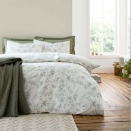 Bianca Thea Floral Green Duvet Cover Set - DISC Thea Floral Double Duvet Set Green