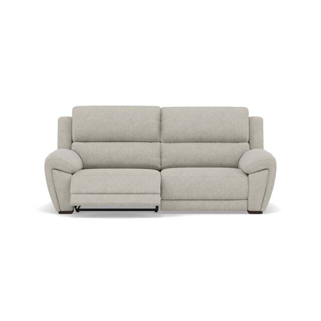 Echo 3 Seater Recliner Sofa - 2.5 Seater Sofa 2 Power Recliners Lumber Support Fabric - Power With Power Headrest Footrest Lumbar & USB - FAB-MIL-104 OYSTER - image 1