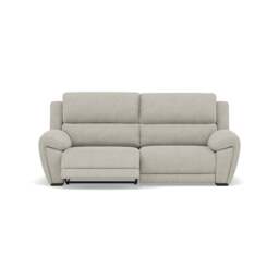 Echo 3 Seater Recliner Sofa - 2.5 Seater Sofa 2 Power Recliners Lumber Support Fabric - Power With Power Headrest Footrest Lumbar & USB - FAB-MIL-104 OYSTER - thumbnail 1