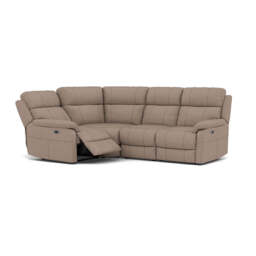 Fara Small Corner Recliner Sofa - Combination 5 2 Corner 1 with 2 Power Recliners Fabric - Left Hand Facing - Power Recliner with USB - BFA-BLJ-946 SILVER GREY - thumbnail 1