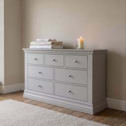 Aria Grey 3 Over 4 Drawer Chest - 3 Over 4 Chest Light Grey - thumbnail 2