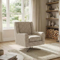 Chilton Swivel Armchair - Swivel Chair Accent Fabric - Capri Ash - thumbnail 2