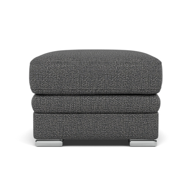 Gino Footstool - Footstool F8 - Hopsack Charcoal 70006 / Metal Feet - image 1