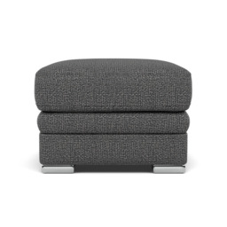 Gino Footstool - Footstool F8 - Hopsack Charcoal 70006 / Metal Feet - thumbnail 1