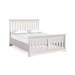 "Aria Grey Bedframe - Slatted 5"" High Footend Light Grey - King" - thumbnail 1