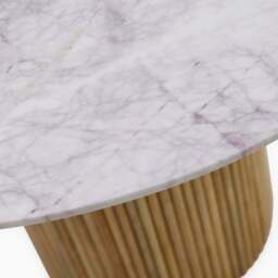 Aurora Round Dining Table - Round Table 120cm Solid Mango / Natural Marble Top - thumbnail 3