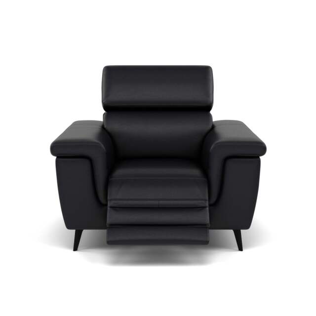 Sparta Recliner Armchair - Chair W/ Power Recliner W/ Ratchet Headrest Cat M/S - Power with Manual Headrest - M5657 Melbourne Black - image 1