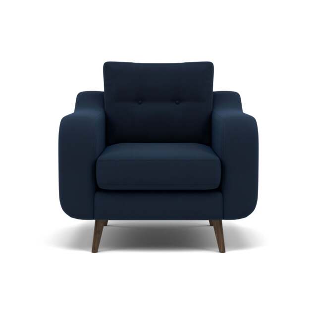 Phoebe Armchair - Chair Grade B - Plush Velvet Indigo / American Walnut - image 1