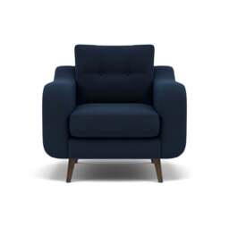 Phoebe Armchair - Chair Grade B - Plush Velvet Indigo / American Walnut - thumbnail 1