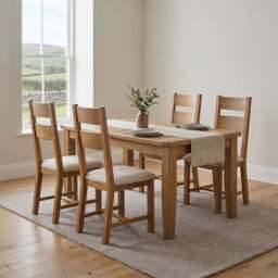 Willowmere Medium Extending Dining Table & 4 Slat Back Dining Chairs Set - thumbnail 2