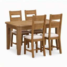 Willowmere Medium Extending Dining Table & 4 Slat Back Dining Chairs Set - thumbnail 1