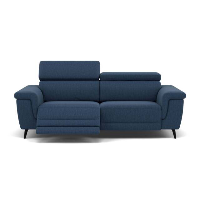 Sparta 3 Seater Recliner Sofa - 3 Str W/ 2 Power Recliner W/ 2 Ratchet Headrest Fabric - Power with Manual Headrest - KB-1290-UK Amigo Navy - image 1