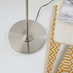 Highclere 3 Chrome And Cream Floor Light - DHD Highclere 3 Floor Light Chrome & Natural - thumbnail 4