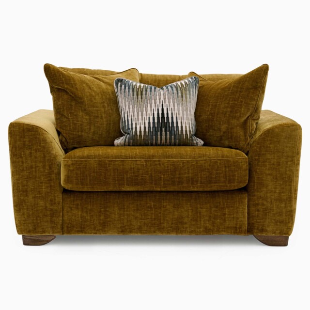 Stafford Loveseat - Cuddler Sofa Fabric - Kobe Charcoal / Smoke Feet - image 1