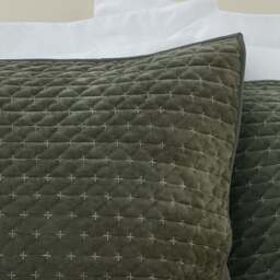 Bianca Attica Velvet Pillowcase Pair  - DISC Attica Velvet Pillowsham Pair Green - thumbnail 2