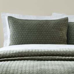 Bianca Attica Velvet Pillowcase Pair  - DISC Attica Velvet Pillowsham Pair Green - thumbnail 1