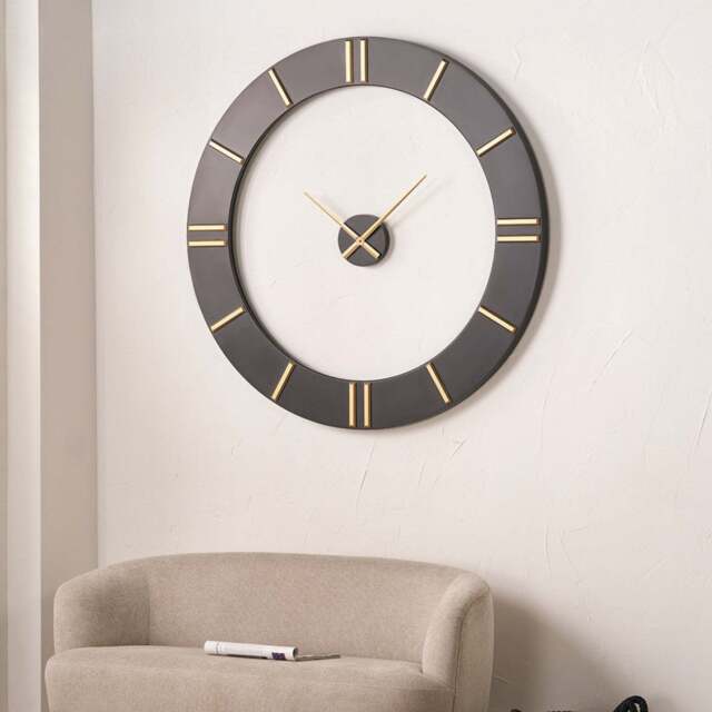 Black and Gold 2 Piece Open Wall Clock 120Cm - Black and Gold 2 Piece Open Wall Clock 120CM - image 1